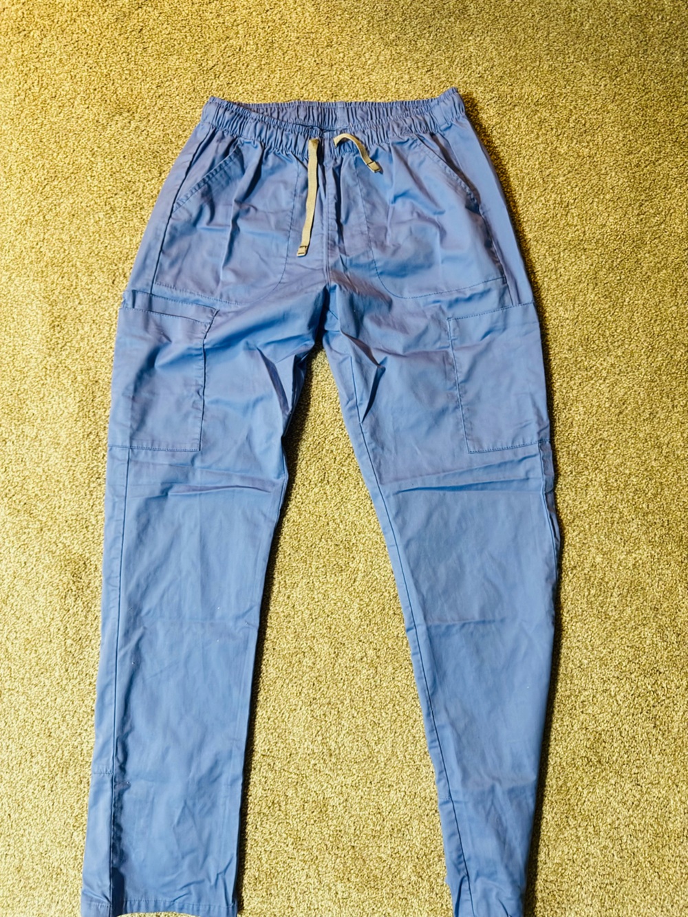Women Light Blue scrubs  Pants with Drawstring Waist